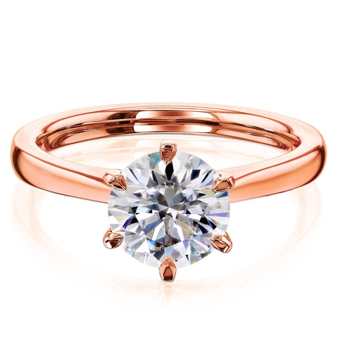 Round Moissanite 6-Prong Ring