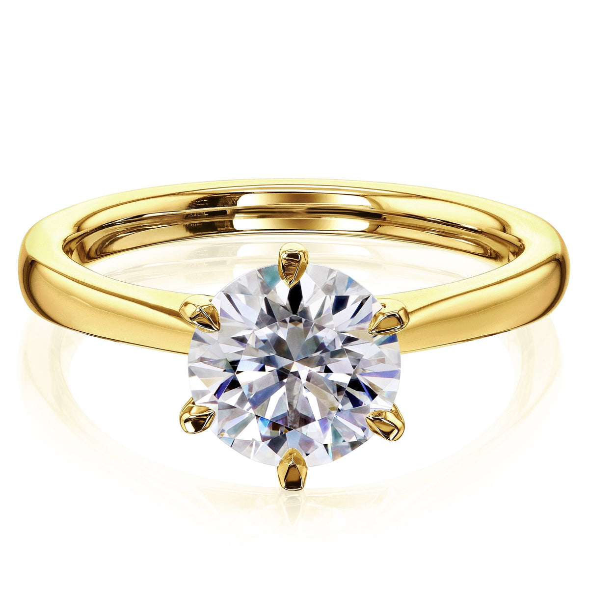 Round Moissanite 6-Prong Ring