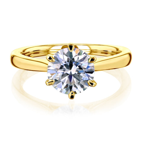 Round Moissanite 6-Prong Ring