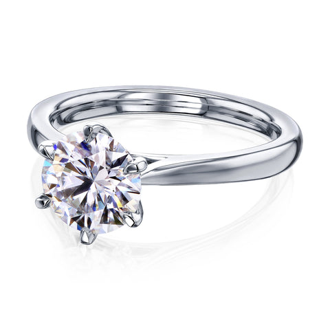 Round Moissanite 6-Prong Ring