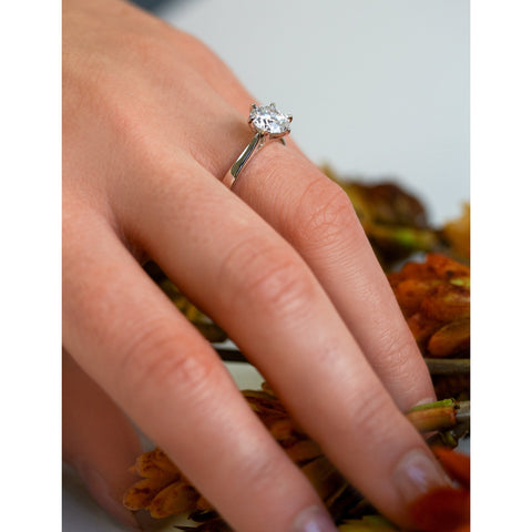 Round Moissanite 6-Prong Ring